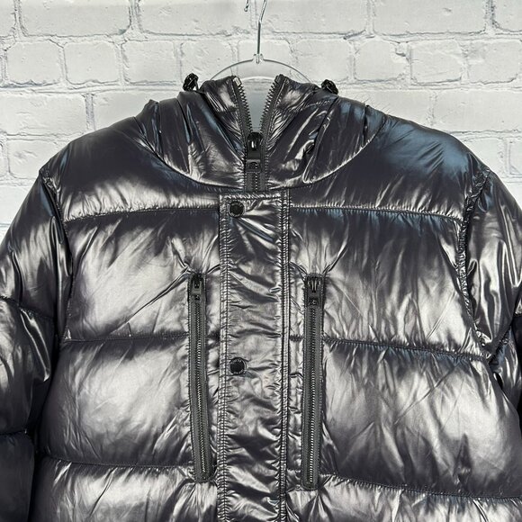 GUESS‎ Men's Unisex Insulated Mid-Weight Faux Fur Hooded Puffer Jacket , Black - Picture 5 of 15